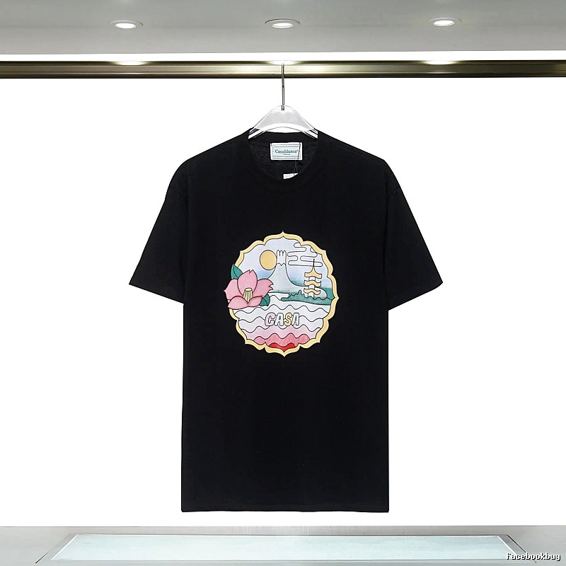 Casablanca Print Retro Style Black T-shirt