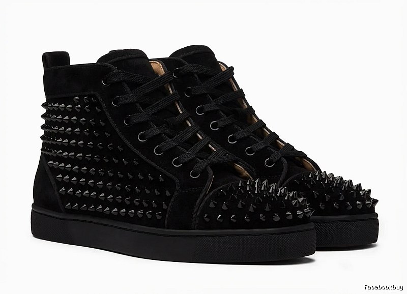 Christian Louboutin Rivet Punk Style Black Shoes