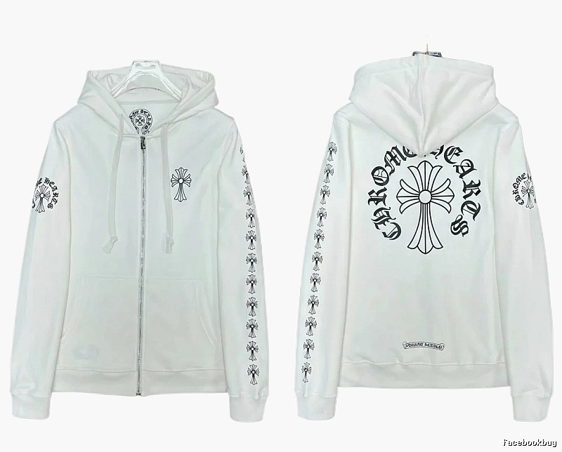 Chrome Hearts Cross Cool Style White Hoodie