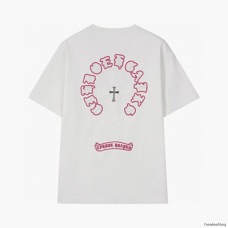 Chrome Hearts Cross Embroidered Street Style White T-Shirt