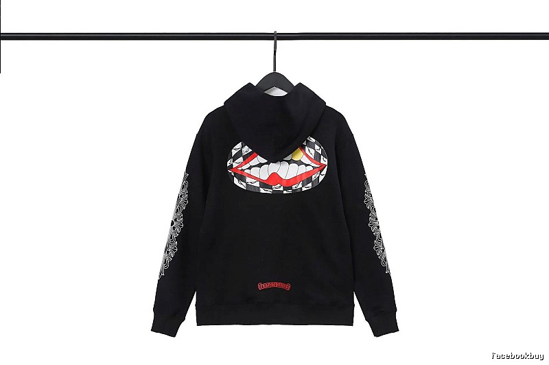Chrome Hearts Easy Match Cross graphic hoodie Black Blue Cross for Leisure Wear