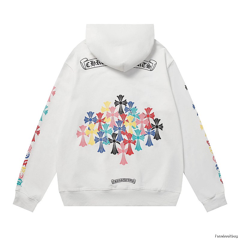 Chrome Hearts Relaxed Cross graphic hoodie Black Blue Cross with Versatile Design