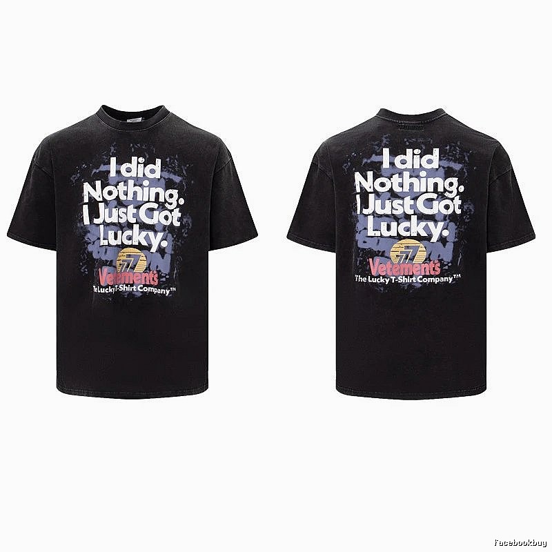 Classic Statement graphic T-shirt Black Colorful Lucky for Daily Styling