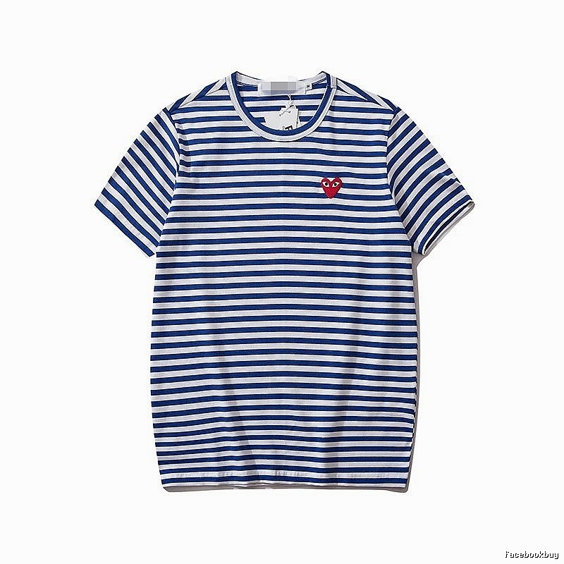 Comme des Garcons PLAY 2021-94 Blue Style 2194 Heart Logo T-Shirt Modern Fit