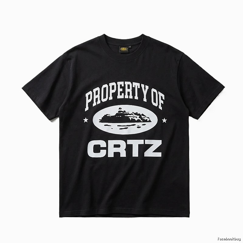Corteiz black and white minimalist style T-shirt