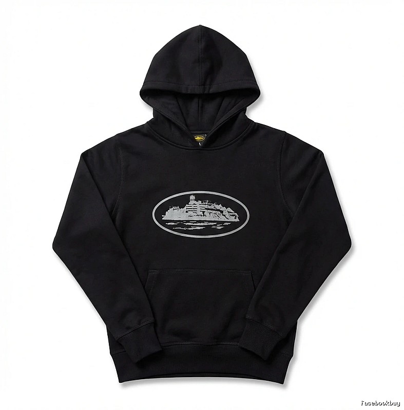 Corteiz Island Logo Minimalist Style Black Sweatshirt