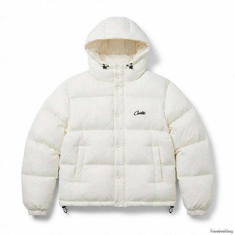 Corteiz trendy brand simple style white cotton-padded coat