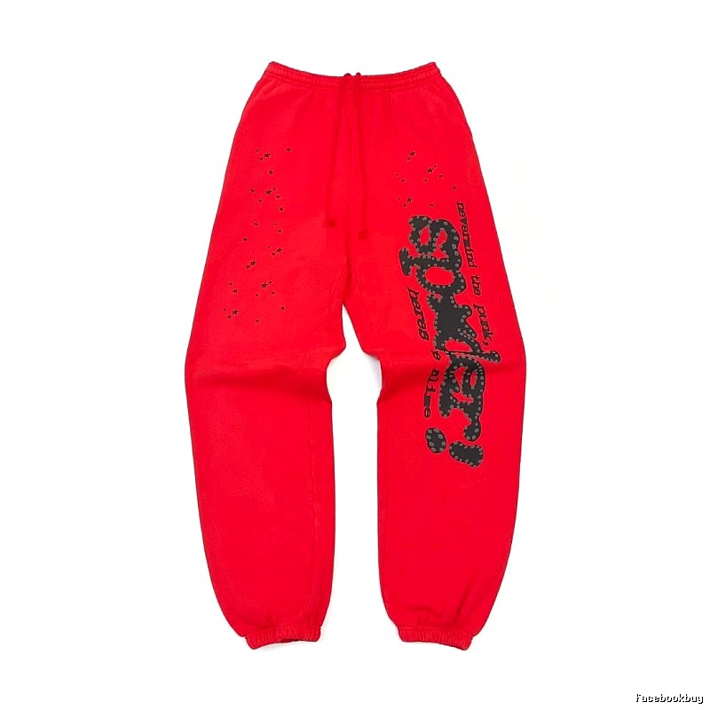 Daily Logo Sweatpants by Sp5der - Red