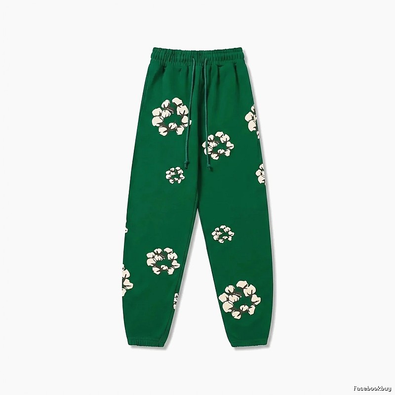 DENIM TEARS Floral Retro Green Sweatpants