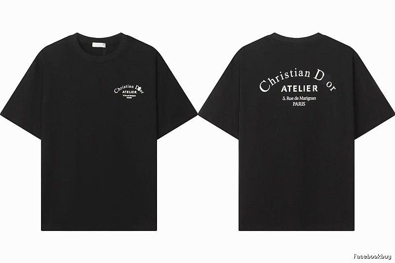 Dior ATELIER Minimalist Style Black Short-Sleeve T-Shirt