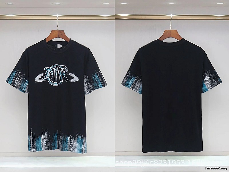 Dior Graffiti Cool Trendy Black Short-sleeve T-shirt
