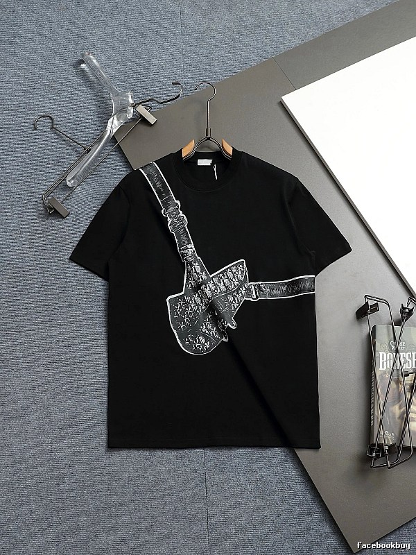 Dior Oblique Collection Streetwear Style Black Short-sleeve T-shirt