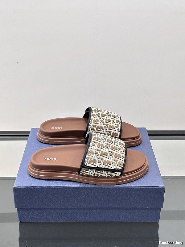 Dior Vintage-style Brown Monogram Slippers