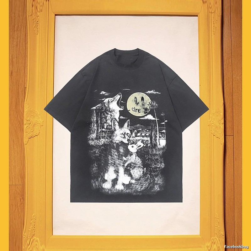 DREW Animal Print Street Style Black T-Shirt
