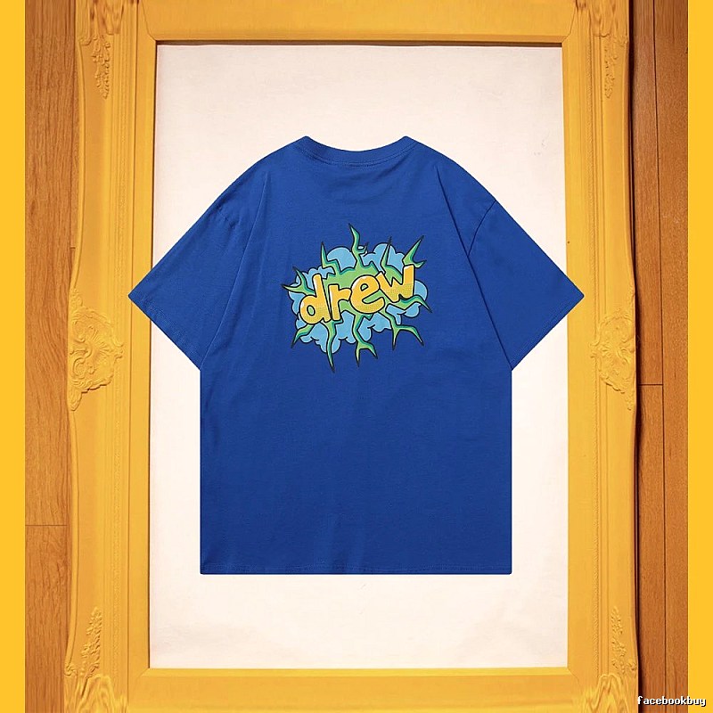 DREW Explosion Print Street Style Blue T-Shirt