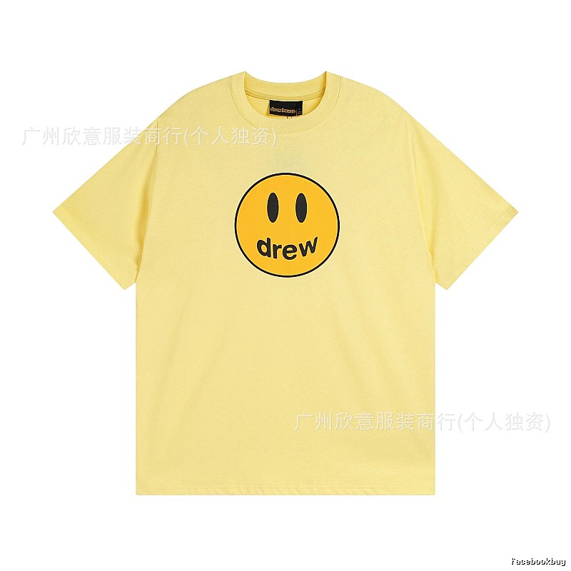 DREW Smiley Face Series Street Style Light Yellow T-shirt