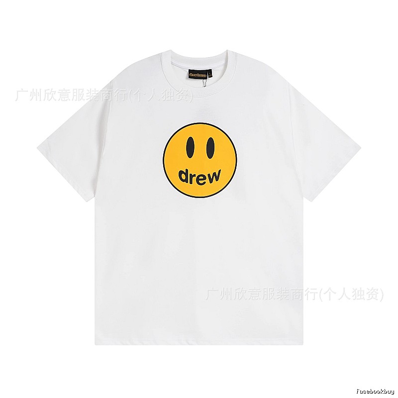 DREW Smiley Series Casual Style White Short-sleeve T-shirt