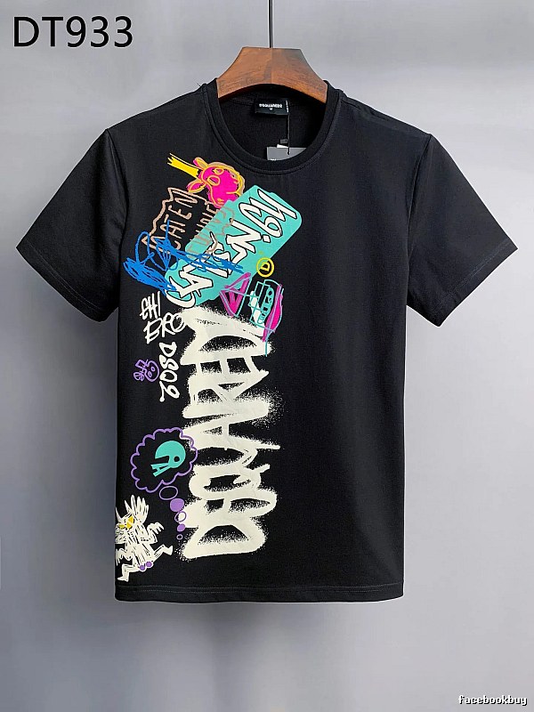 DSQ Graffiti Street Style Black Short-sleeve T-shirt
