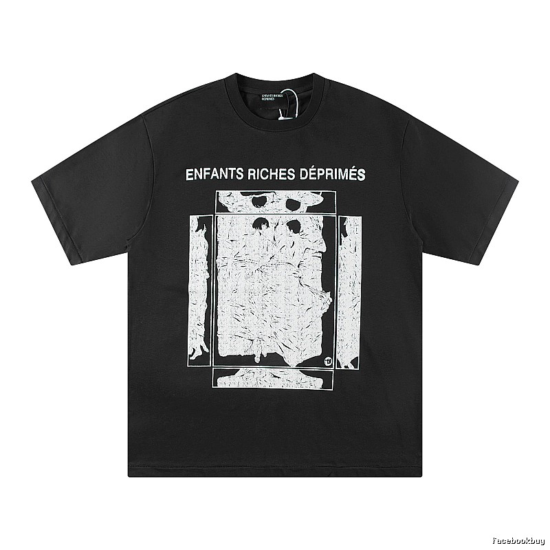 ERD Portrait Print Dark Style Black T-shirt