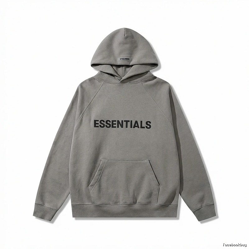 ESSENTIALS minimalist gray hoodie