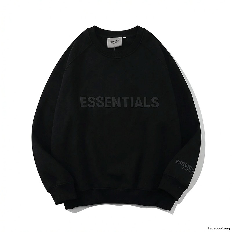 ESSENTIALS minimalist style black sweatshirt