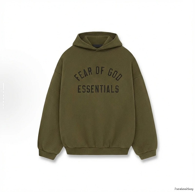 ESSENTIALS minimalist style olive green sweatshirt