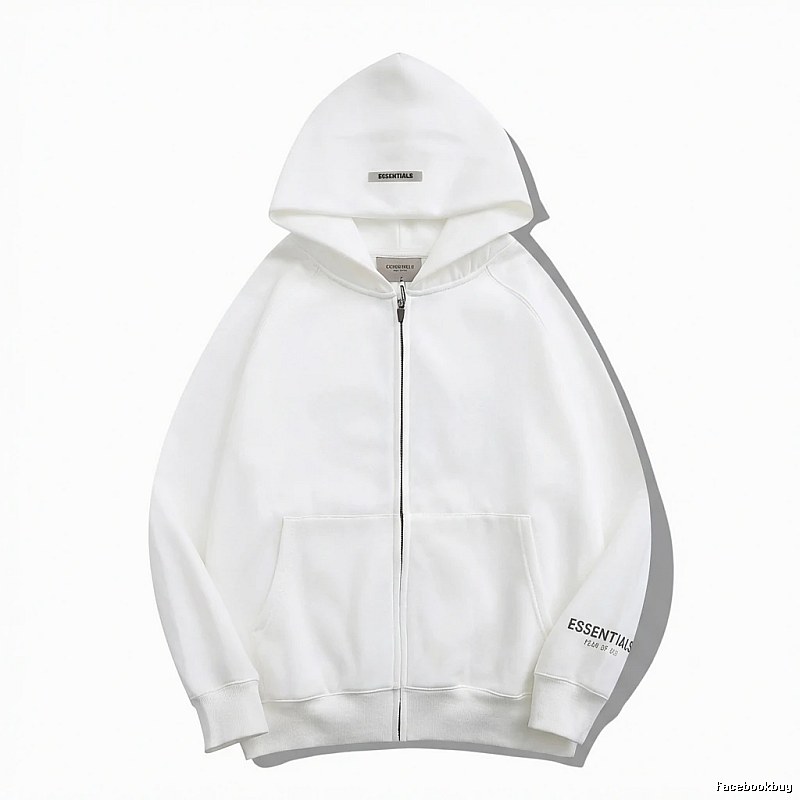 ESSENTIALS minimalist style white hoodie