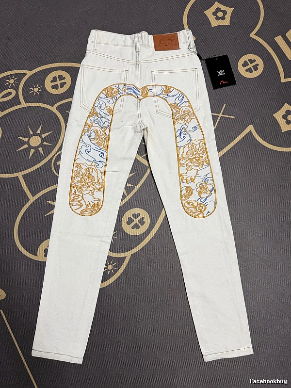 Evisu Ornate Graphic Jeans Style Edit in White