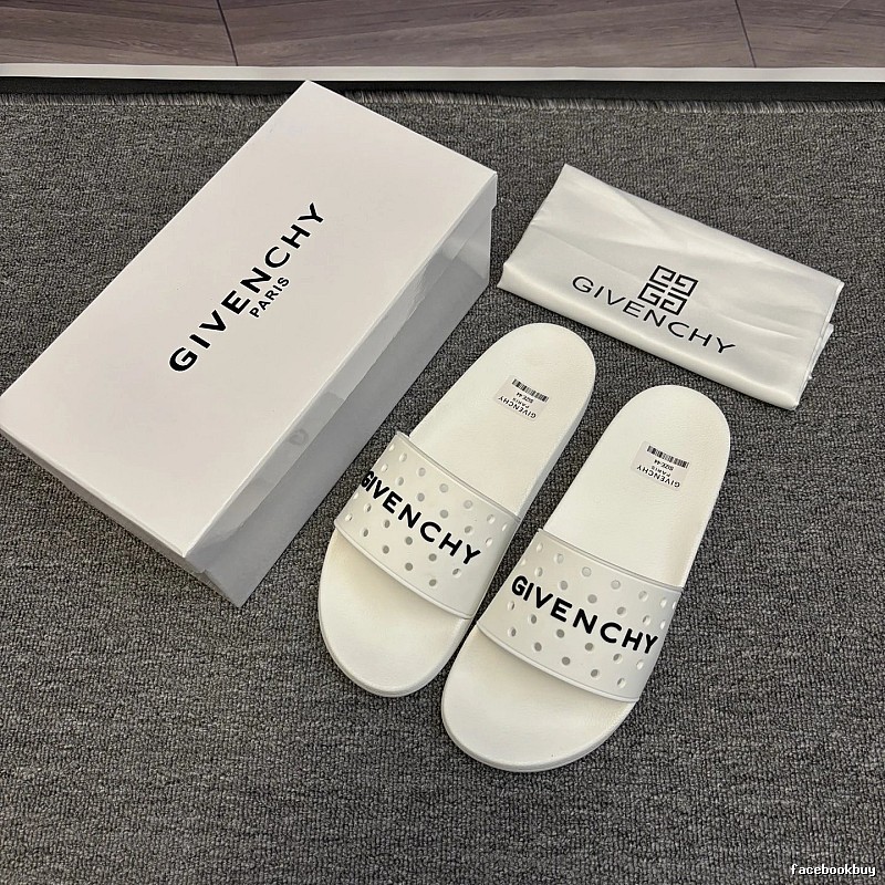 Givenchy Cut-out Trendy Style White Slides