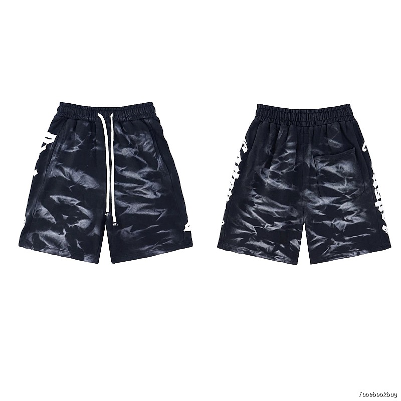 Godspeed Tie-Dye Collection Street Style Black and Grey Shorts