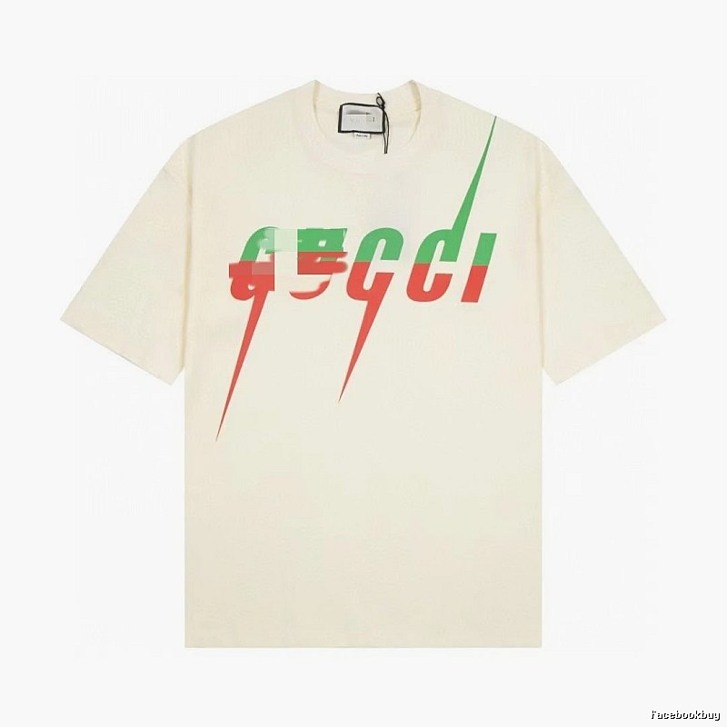 Gucci Color-block Print Casual Style Off-white Short-sleeve T-shirt