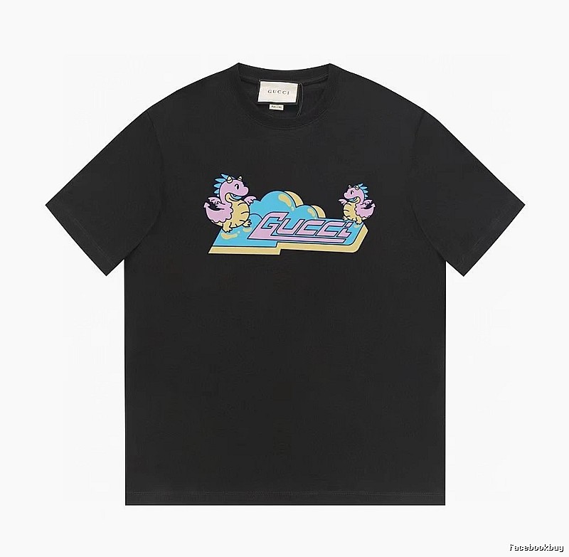 Gucci Year of the Dragon Collection Cartoon Style Black T-Shirt