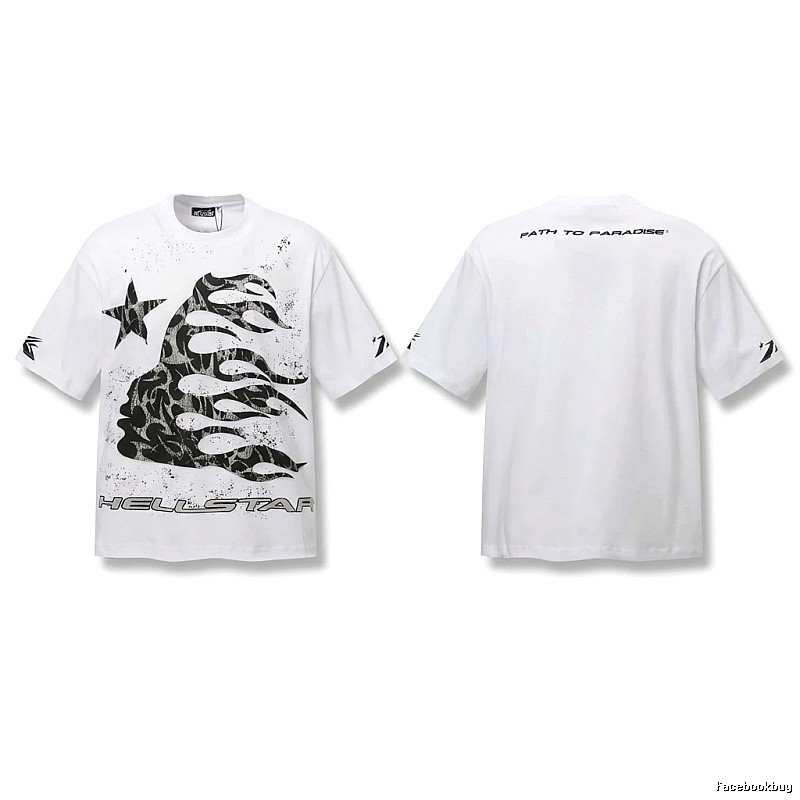 Hellstar Flame Print Style White T-shirt