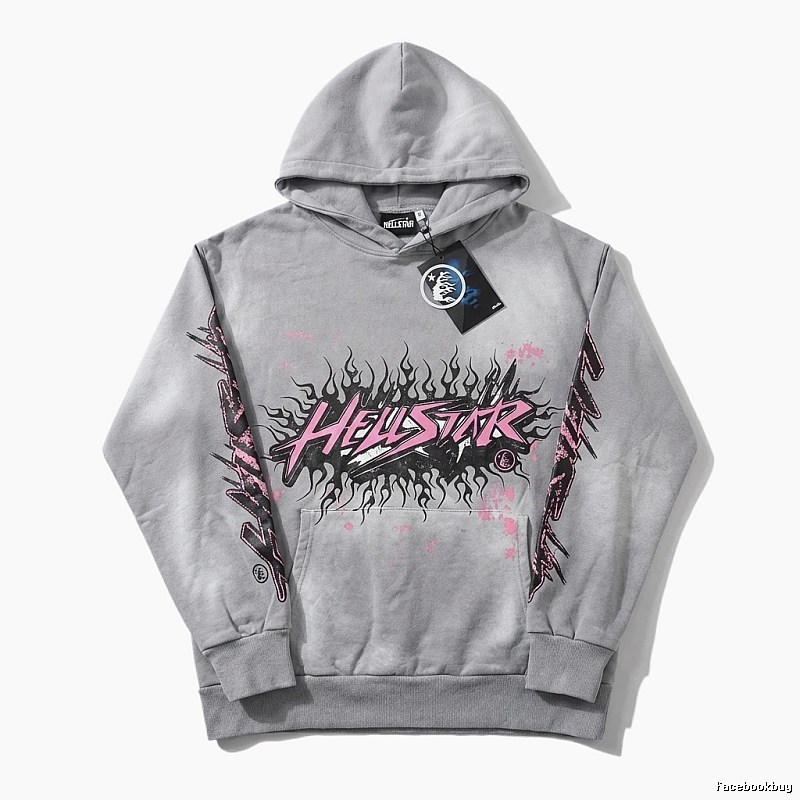 Hellstar Flame Wind Grey Hoodie