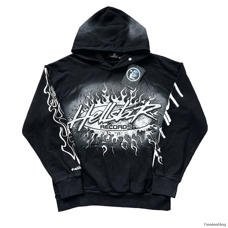 Hellstar Records Flame Wind Black Hoodie