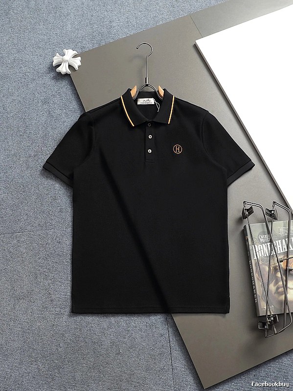Hermès Classic Wind Black Polo Shirt