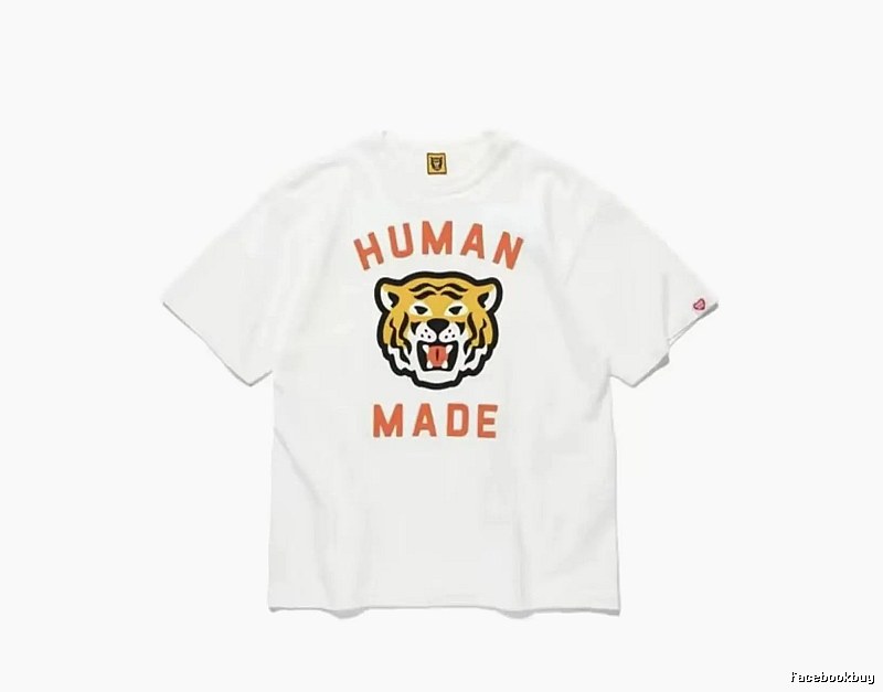 HUMAN MADE Tiger Head Vintage Japanese Style White Short-sleeve T-shirt