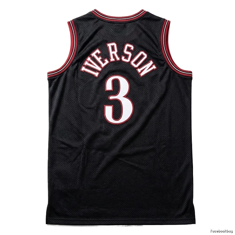 Iverson series black and red basketball uniforms.