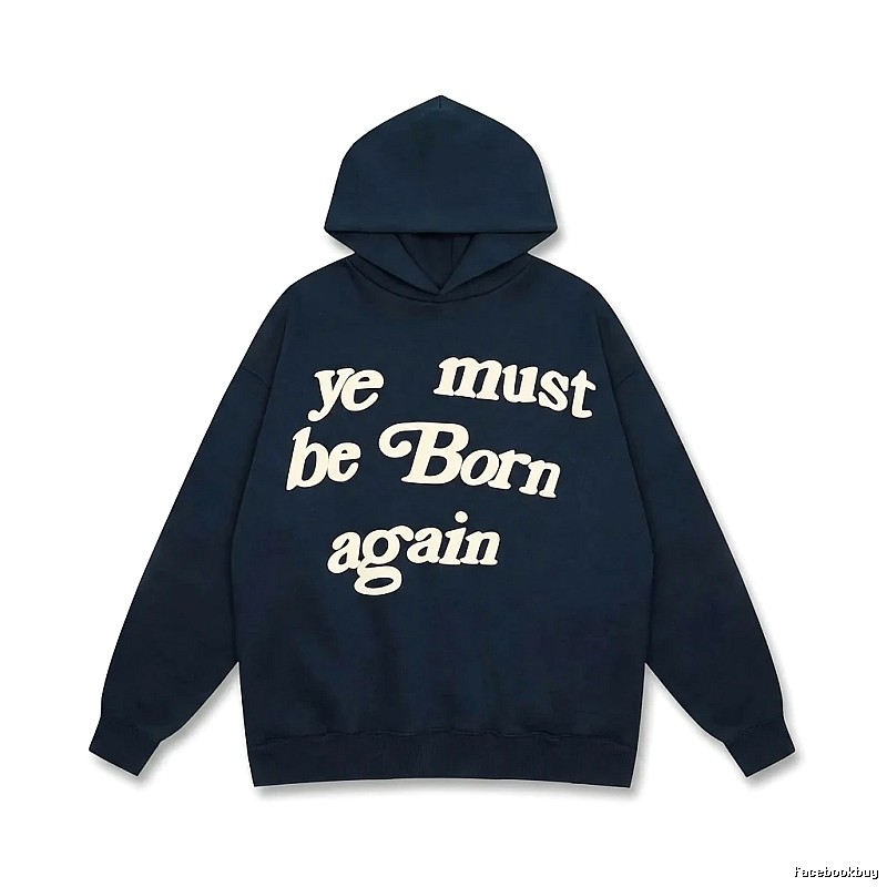 Kanye retro-style navy blue sweatshirt