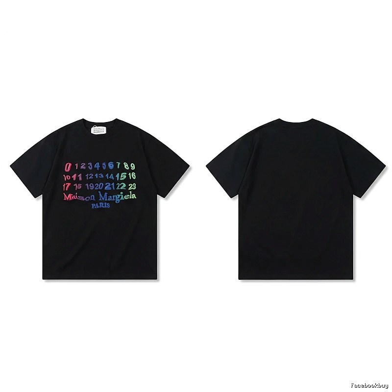 Maison Margiela black T-shirt with digital printing style