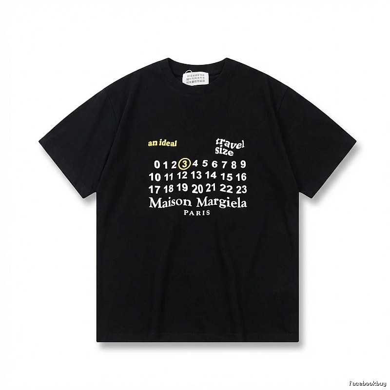 Maison Margiela digital print style black T-shirt