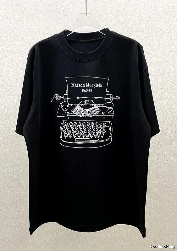 Maison Margiela Typewriter Vintage Style Black T-Shirt
