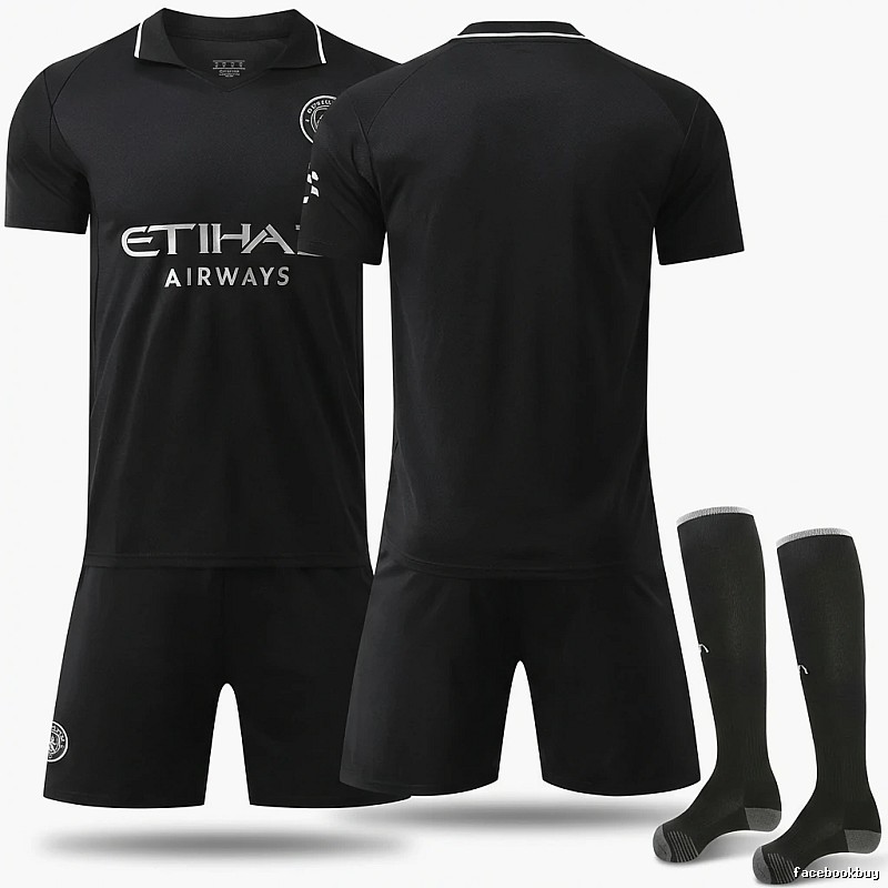 MCFC Black Sporty Style Jersey