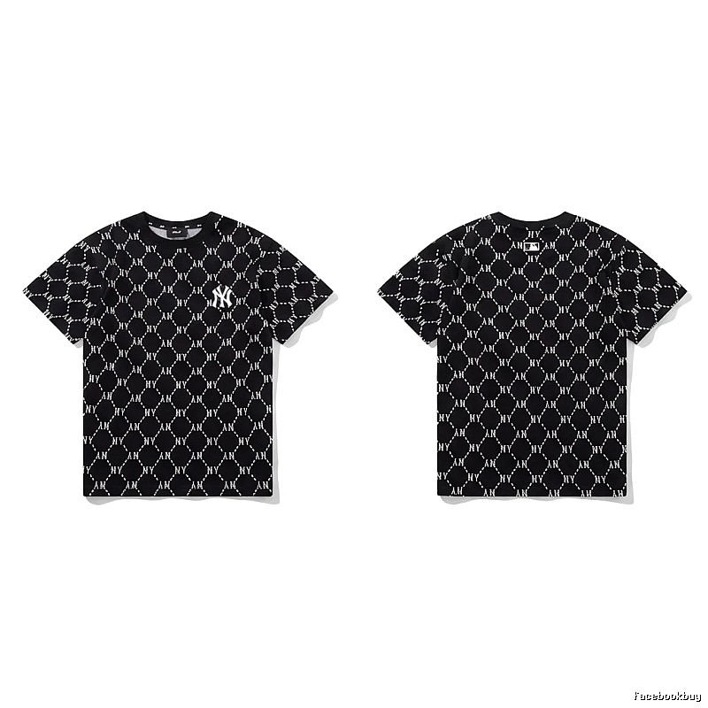 MLB full - print style black T - shirt