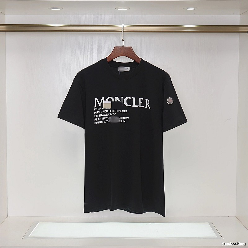 Moncler Alphabet Print Casual Style Black T-shirt
