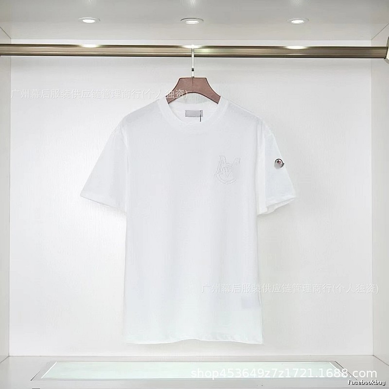 Moncler Embroidered Collection Casual-style White T-Shirt