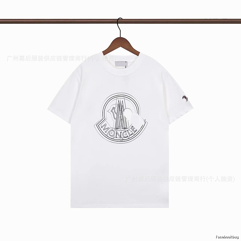 Moncler Large Logo Trendy Style White Short-sleeve T-shirt