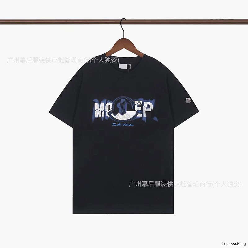 Moncler Letter Print Casual Black T-Shirt