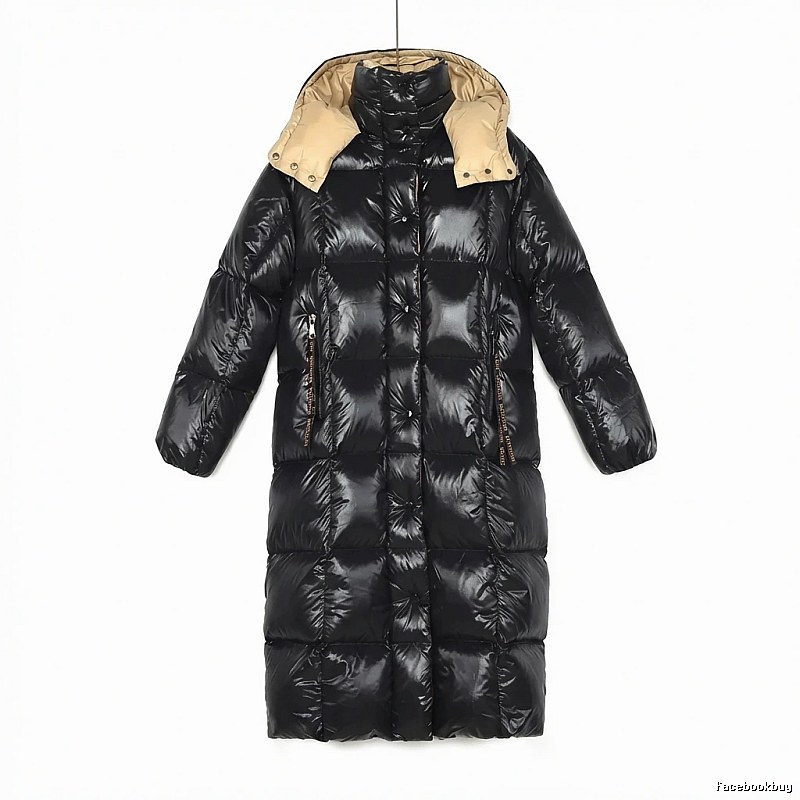 Moncler long black down jacket