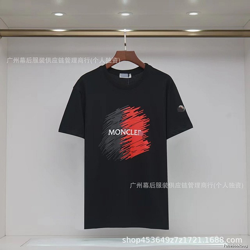 Moncler Printed Trendy Style Black Short-sleeve T-shirt